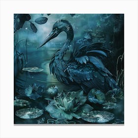 Heron In The Pond Canvas Print