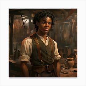 Portrait Of A Young Black Man Canvas Print