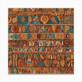 A Vibrant Piece Featuring Traditional African Tribal Patterns And Motifs In Bold Earthy Colors Celeb 1328788889 Canvas Print