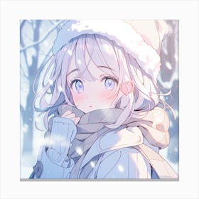 Anime Girl In Winter Canvas Print