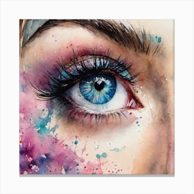 Watercolor Of A Woman'S Eye 2 Canvas Print