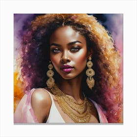 Portrait Of African Woman Canvas Print