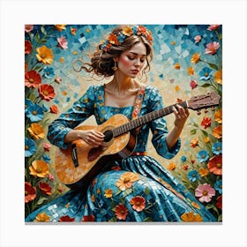 Girl With A Guitar Canvas Print