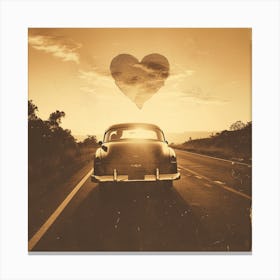 Heart On The Road Canvas Print