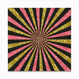 Gold Glitter Sunburst Background 09 Canvas Print