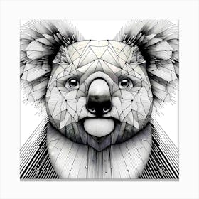 Koala Head - Abstract Line Art Illustration 98 Canvas Print