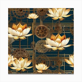 Steampunk Lotus 2 Canvas Print