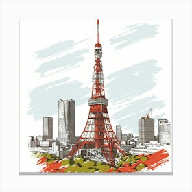 Tokyo Eiffel Tower Canvas Print