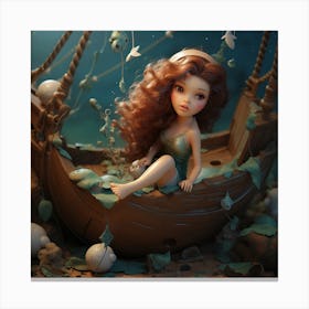 Shivangi Chavda 3d Art Of Baby Mermaid Sitting On Half Broken S 673ce61f 168e 457b Bfca 321595860f0b Canvas Print