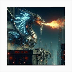 Futuristic Dragon 1 Canvas Print