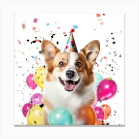 Corgi Birthday Party Canvas Print