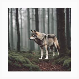 Wolf In The Forest 12 Canvas Print