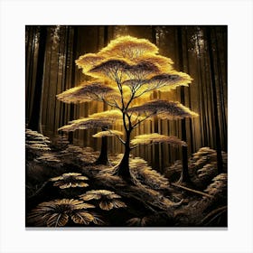 Golden Tree In The Forest 7 Canvas Print