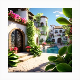 Mediterranean Villa Canvas Print