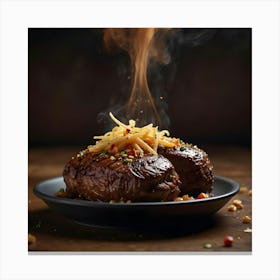 Steak On A Plate Canvas Print