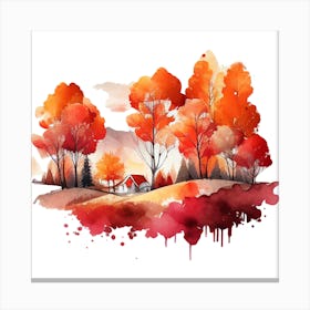 Autumn Watercolor Painting 2 Canvas Print