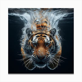 Tiger Swimming Underwater 1 Canvas Print