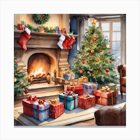 Christmas In The Living Room 53 Canvas Print