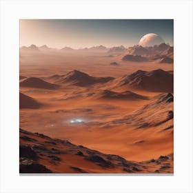 Sci-fi landscapes on distant planets, generated by AI Canvas Print