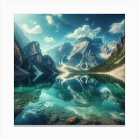 Mountain Lake - Lake Stock Videos & Royalty-Free Footage 1 Canvas Print