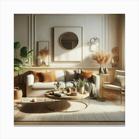 Modern Living Room 60 Canvas Print