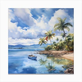 AI Sunlit Shores Canvas Print