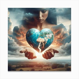 Earth In The Hands Of A Woman 5 Canvas Print