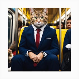 Cat In A Suit 1 Canvas Print