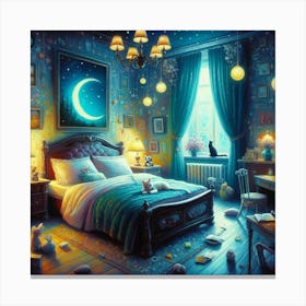 Night In The Bedroom Canvas Print