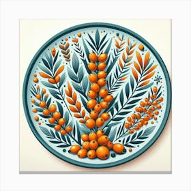 Scandinavian Art, Sea buckthorn berries 1 Canvas Print