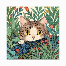 Cat In The Garden 9 Canvas Print