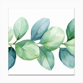 Watercolor Eucalyptus Leaves Canvas Print