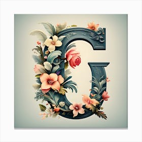 Floral Letter G Canvas Print