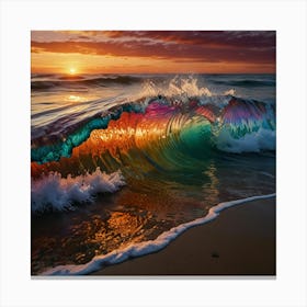 Ocean Wave At Sunset 1 Canvas Print