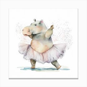 Ballerina Hippo Canvas Print
