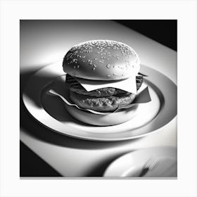 Burger On A Plate 18 Canvas Print