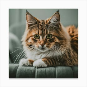 Cat Laying On A Couch Canvas Print