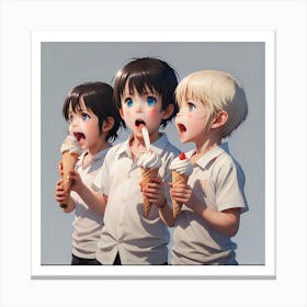 Ice Cream school Boys Canvas Print