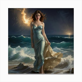 Woman On The Beach Canvas Print