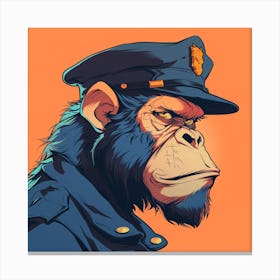 Police Chimpanzee Canvas Print