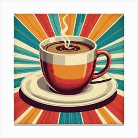 Retro Coffee Cup Canvas Print