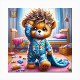 Teddy Bear In Pajamas 7 Canvas Print