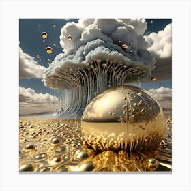 Golden Ball In The Desert Canvas Print