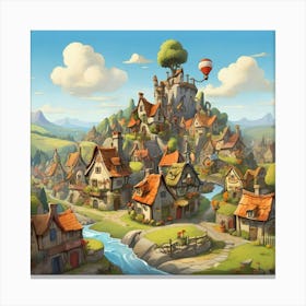 Village In The Countryside 1 Canvas Print