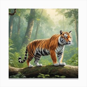 Tiger In The Jungle Canvas Print