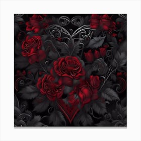 Dark Red Roses - Gothic inspired Canvas Print