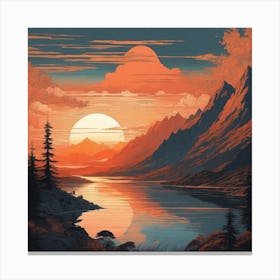 Sunset In The Mountains 1 Canvas Print