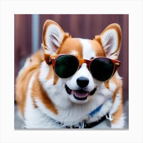 Corgi Wearing Sunglasses 7 Canvas Print