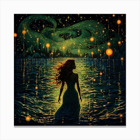 Dreaming Girl In The Water Canvas Print