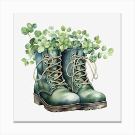 Boots With Shamrocks 1 Canvas Print